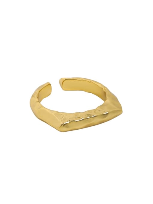 18K gold [15 adjustable] 925 Sterling Silver Geometric Minimalist Band Ring